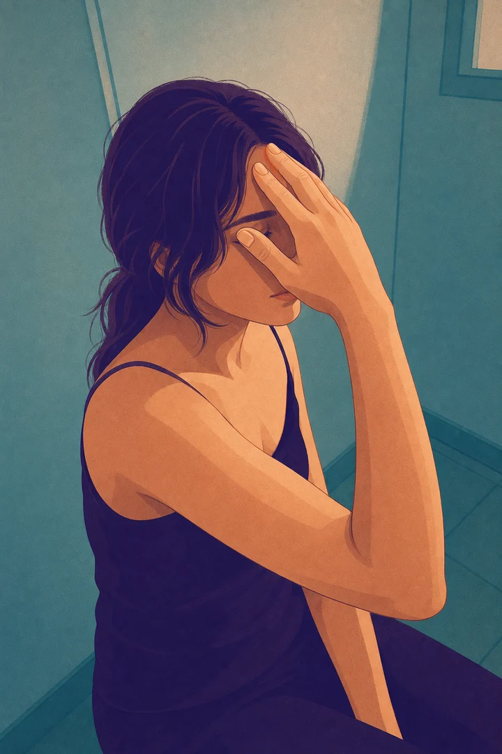 Main aimantée vers le visage — illustration instructive